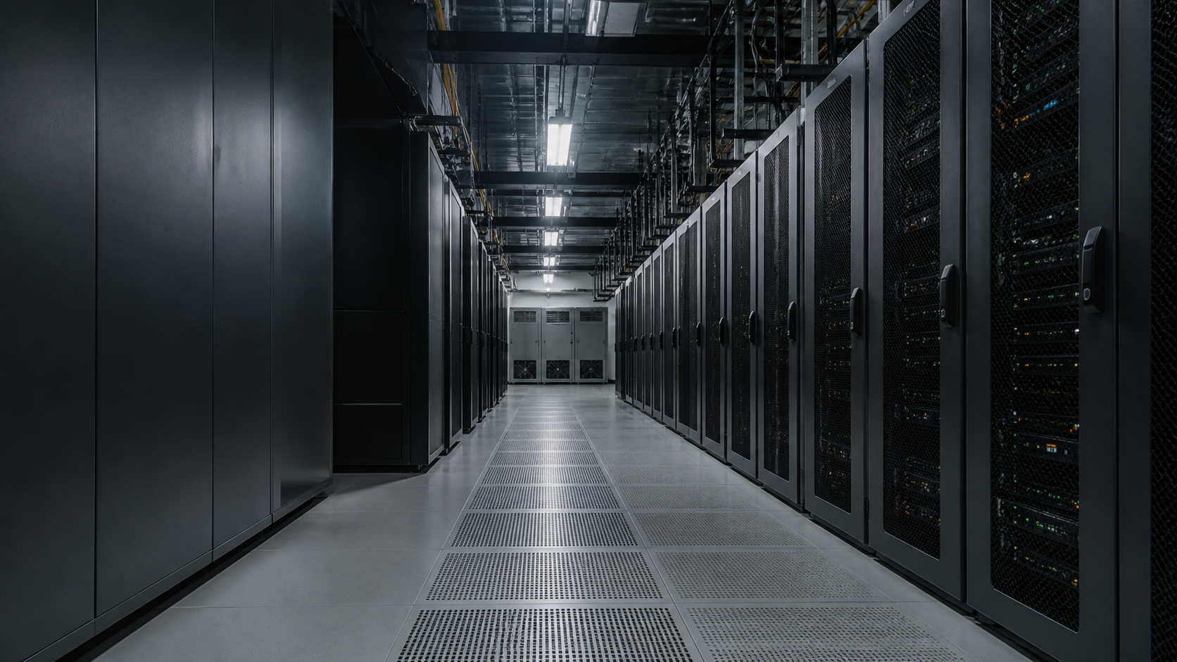 Conventional air-cooled data hall with contained server aisles