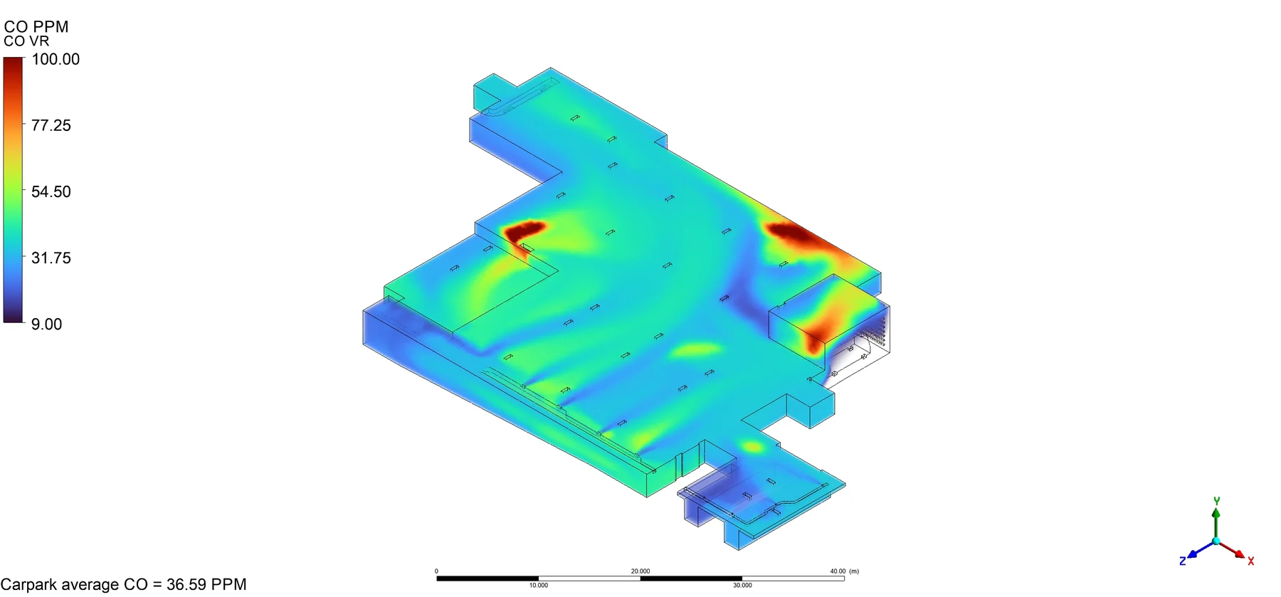 Final design CO volume rendering for the aurelian new farm CFD study