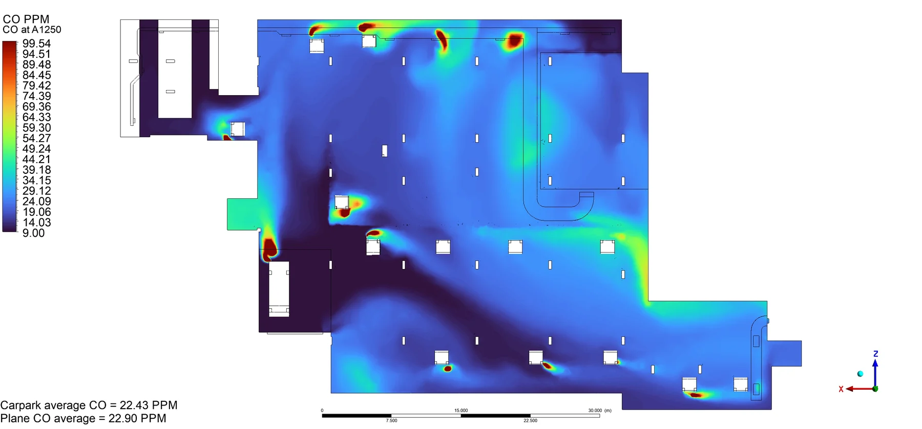 Original design CO at 1250 mm for the aurelian new farm CFD study